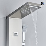 thumbnail of BERND | Premium douchepaneel Regendouche RVS | Geborsteld zilver Massagedouche Douchesysteem | Mengkraan Douchegarnituur Douchesysteem