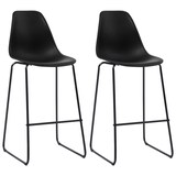 thumbnail of Décoshop26 - Lot de 2 tabourets de bar x2 chaises haute siège en plastique noir cadre en métal DEC029403