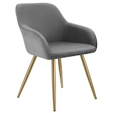 thumbnail of tectake Eetkamerstoel Marilyn, koordlook, gestoffeerd - grijs/goud, per stuk - 405406