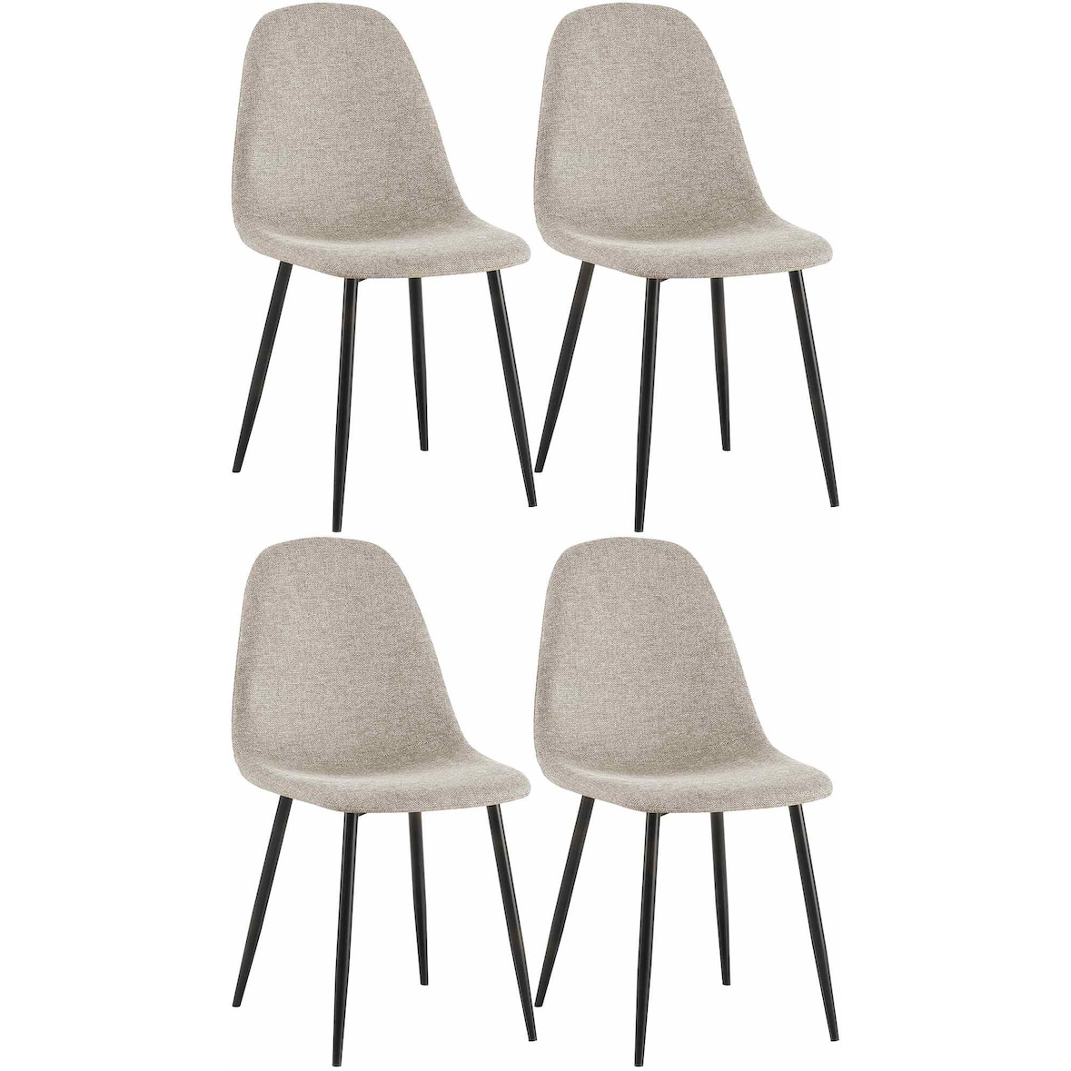 Conjunto de 4 sillas de comedor Napier Crema/Tela