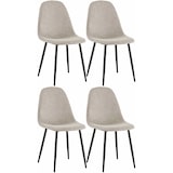 thumbnail of Conjunto de 4 sillas de comedor Napier Crema/Tela