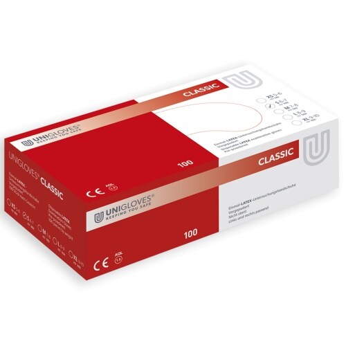 Unigloves CLASSIC Latexhandschuh gepudert S | VE= 10 x 100  : S