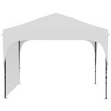 thumbnail of Carpa plegable 3x3 m cenador de jardín con altura ajustable 1 pared lateral impermeable 4 bolsas de arena y bolsa de transporte blanco