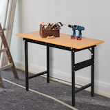 thumbnail of Banco de trabajo plegable mesa de trabajo plegable con regla transportador carga 100 kg 100x60x75,5 cm natural y negro