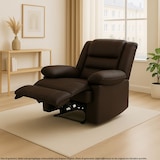 thumbnail of Fernsehsessel HWC-G15, Relaxsessel Liege Sessel, Leder + Kunstleder 101x87x100cm ~ braun