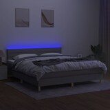 thumbnail of vidaXL Boxspringbett mit Matratze & LED Hellgrau 180x200 cm Stoff
