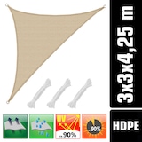thumbnail of UV Sonnensegel 3x3x4,2 HDPE Dreieck Rechtwinklig Sonnenschutz Garten Beige