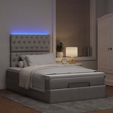 thumbnail of vidaXL Ottoman-Bett mit Matratze & LEDs Taupe 120x190 cm Stoff