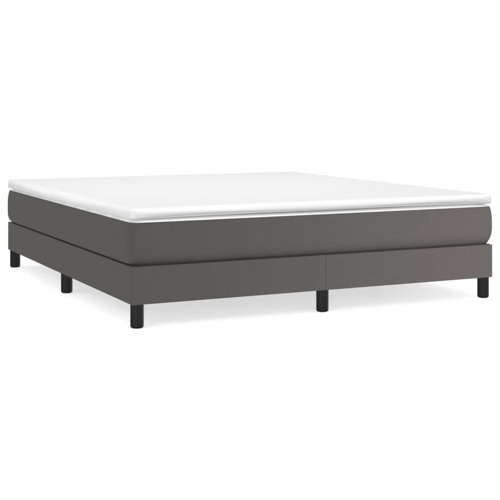 vidaXL Boxspringbettgestell Grau 180x200 cm Kunstleder