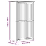 thumbnail of vidaXL Kleiderschrank BODO Grau 99x53,5x173 cm Massivholz Kiefer