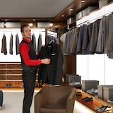 thumbnail of Relaxdays Anzugbügel, 10er Set, breite Schulterauflage, rutschfest gummiert, Hosenstange, Haken, Kleiderbügel, hellgrau