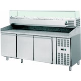 thumbnail of Pizzatisch mit Kühlaufsatzvitrine 9 x GN 1/3 3 Türen 2025 x 800 x 1435 mm