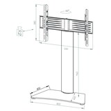 thumbnail of Findal Fernsehtisch mit Glasfuss Silberfarbig, Mattglas.