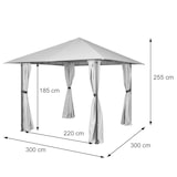 thumbnail of Pérgola HWC-J63, cobertura de pátio para pavilhão de jardim com parede lateral, 3x3m ~ bege-creme