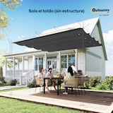 thumbnail of Outsunny cubierta para pérgola 3x2,5m techo de repuesto retráctil para marco de pérgola de 2,85x2 m toldo de tela solo con 10 orificios de drenaje