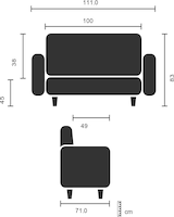thumbnail of Loungesofa ARUBA Gestell weißgrau Kunstleder 2-Sitzer weiß hjh OFFICE