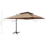 thumbnail of vidaXL Zweefparasol met dubbel dak 400x300 cm taupe
