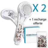 thumbnail of Pommeau ECO2-Douche L'ORIGINAL français primé: 2 translucides + pierres offertes