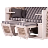 thumbnail of Strandkorb deVries PURE® Cliff XXL SUN - PE white kubu - Dessin 481 - inkl. Schutzhülle