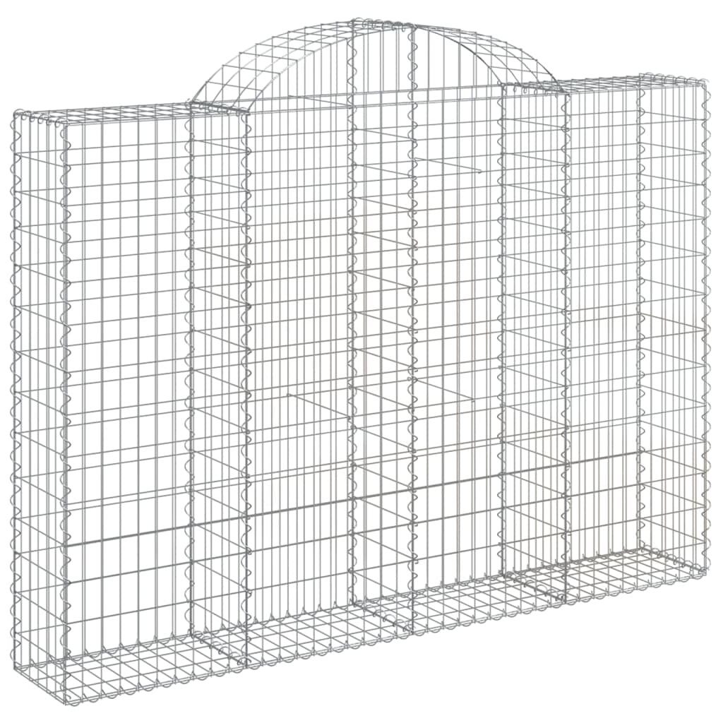 vidaXL Gabionen mit Hochbogen 2 Stk. 200x30x140/160cm Verzinktes Eisen