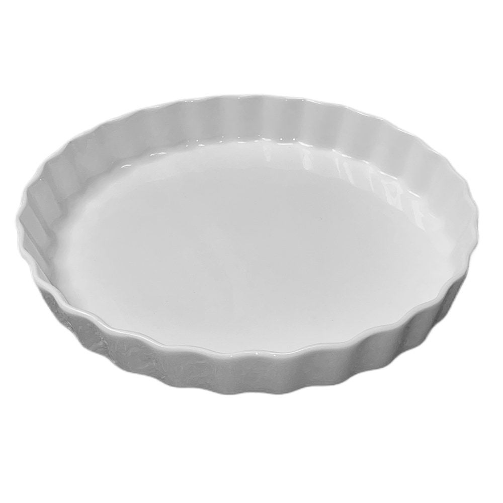 Moule à tarte 33 cm -  Blanc Rond Porcelaine Table Passion 32.50x32.50 cm