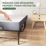 thumbnail of Klappbett 190x96 Twin Gästebett faltbar mit Komfort-Matratze, Metallrahmen, Rollen, platzsparend, mobil, hohe Belastbarkeit, Schwarz