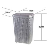 thumbnail of Cesta de ropa pongotodo con tapa 60 litros cesto Mimbre Rattan plata