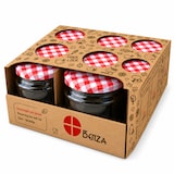 thumbnail of Confituurpot Jampot Inmaakpot met geruite schroefdeksel van 330 ml - 8 x 8 cm - 12 stuks