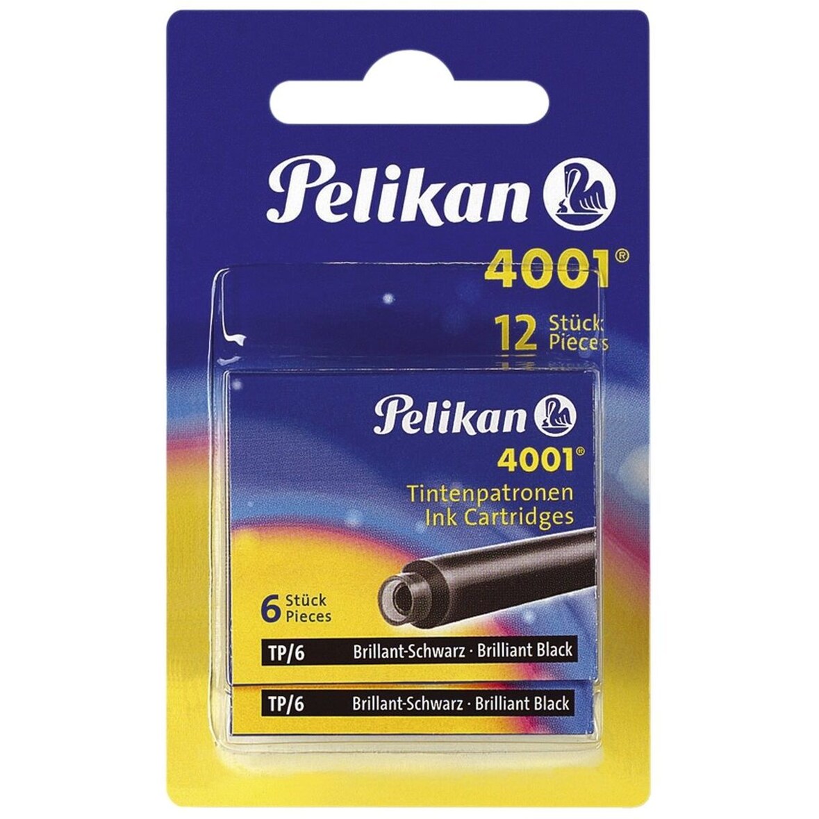 Tintenpatrone 4001® TP/6 - brillant-schwarz, Blister mit 2 Etuis a 6 Patronen