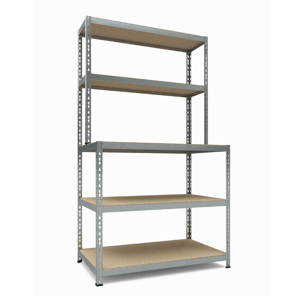 TKT Schwerlastregal Steckregal 180x100x60/30 3+2cm 175/100kg 5Böden Work System