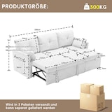 thumbnail of Modulares Schlafsofa mit Stauraum, wechselbarer Chaiselongue, Fleecebezug, umwandelbar zum Sofa-Bett, ideal für 100x200 cm, Beige