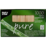 thumbnail of 12 X 1000 Zahnstocher, Holz "pure" rund 6,8 cm