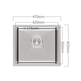 thumbnail of Gasfrit – Lavello da cucina da incasso per piano di lavoro in acciaio inox colore grigio, 1 vasca 470 x 410 mm