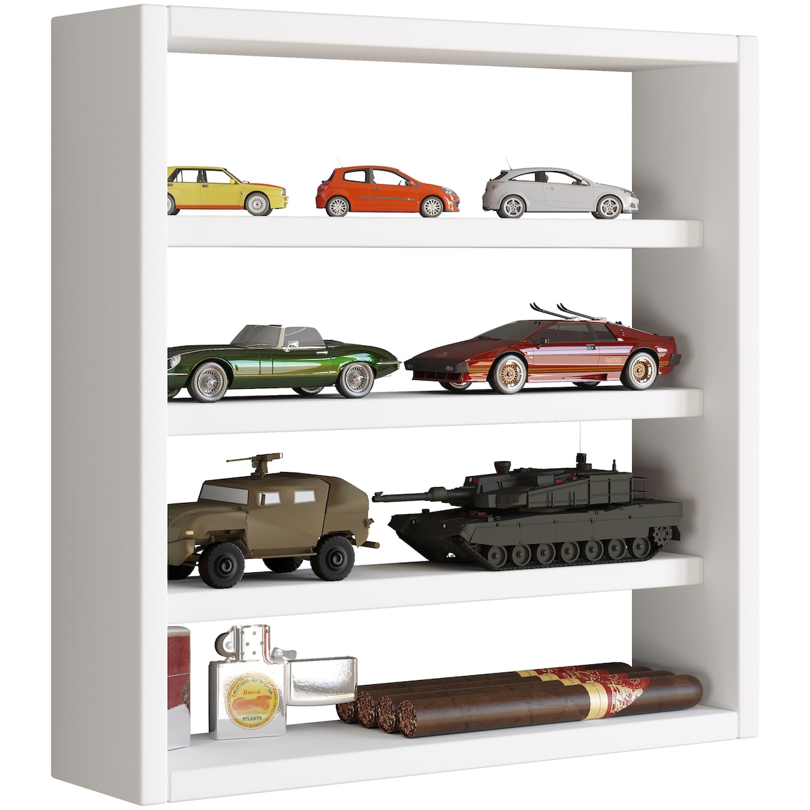 VCM Wandvitrine Osado Weiß H. 40 x B. 40 x T. 10 cm