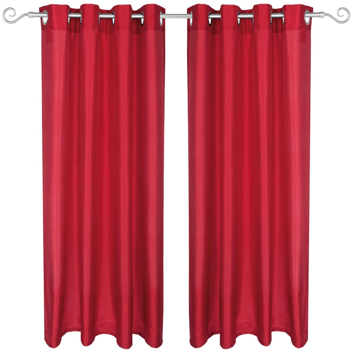 2er Pack Gardine Blickdicht Alessia mit Ösen 140x175cm rot