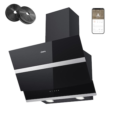 Hotte aspirante CIARRA A+++ 650 m³/h 60 cm tête libre WIFI + APP & Touch Control Booster VM6736NB