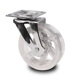 thumbnail of PRIOstahl Möbelrollen 2x Lenkrollen + 2x Bremsrollen Transparente Rollen 50mm