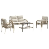 thumbnail of vidaXL 4-tlg. Garten-Sofagarnitur mit Kissen Beige Poly Rattan