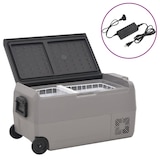 thumbnail of vidaXL Kühlbox mit Rollen und Adapter Schwarz & Grau 50 L PP & PE