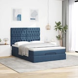 thumbnail of vidaXL Ottoman-Bett mit Matratze & LEDs Blau 140x190 cm Stoff