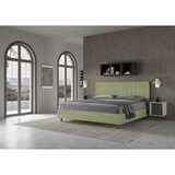 thumbnail of ityhome Letto matrimoniale king size senza rete imbottito 190x210 microfibra tè verde Agueda