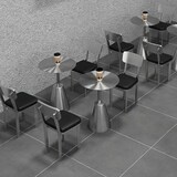 thumbnail of Couchtisch, Kaffeetisch, Gastronomietisch, Esstisch, Bistrotisch, Industrietisch, Runder Tisch aus Edelstahl L60 x H75 cm【CJ-YY60】