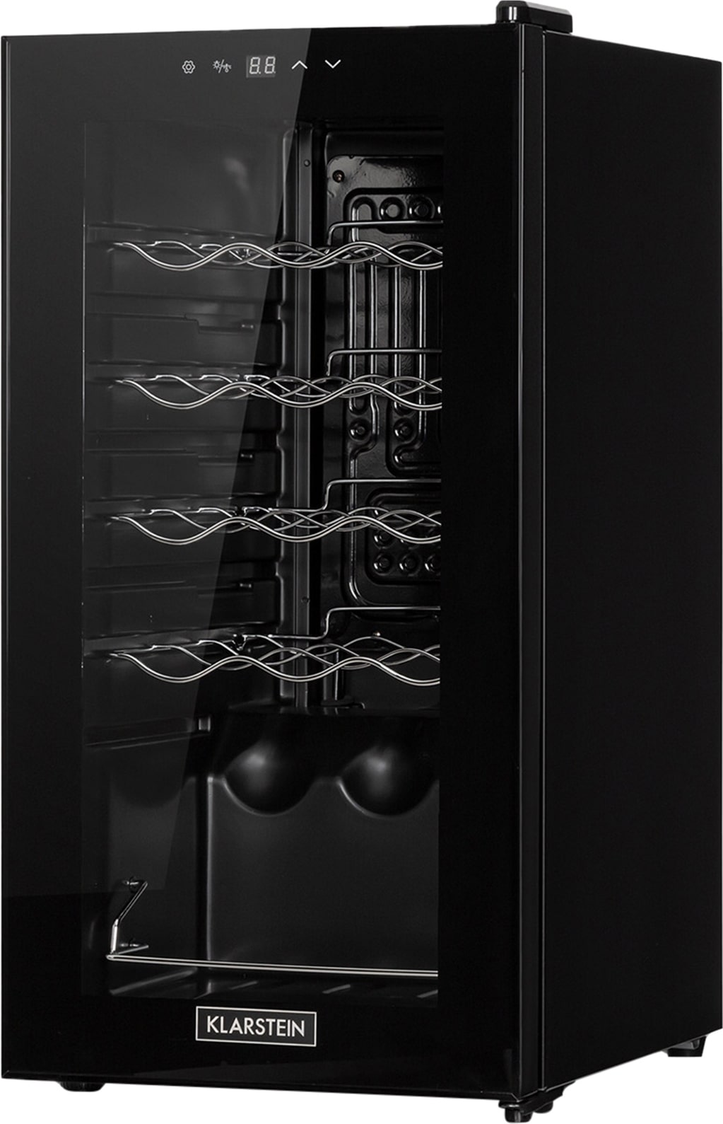 Klarstein Shiraz 15 Slim Uno Weinkühlschrank 44l Touch-Bedienfeld 5-18°C Schwarz