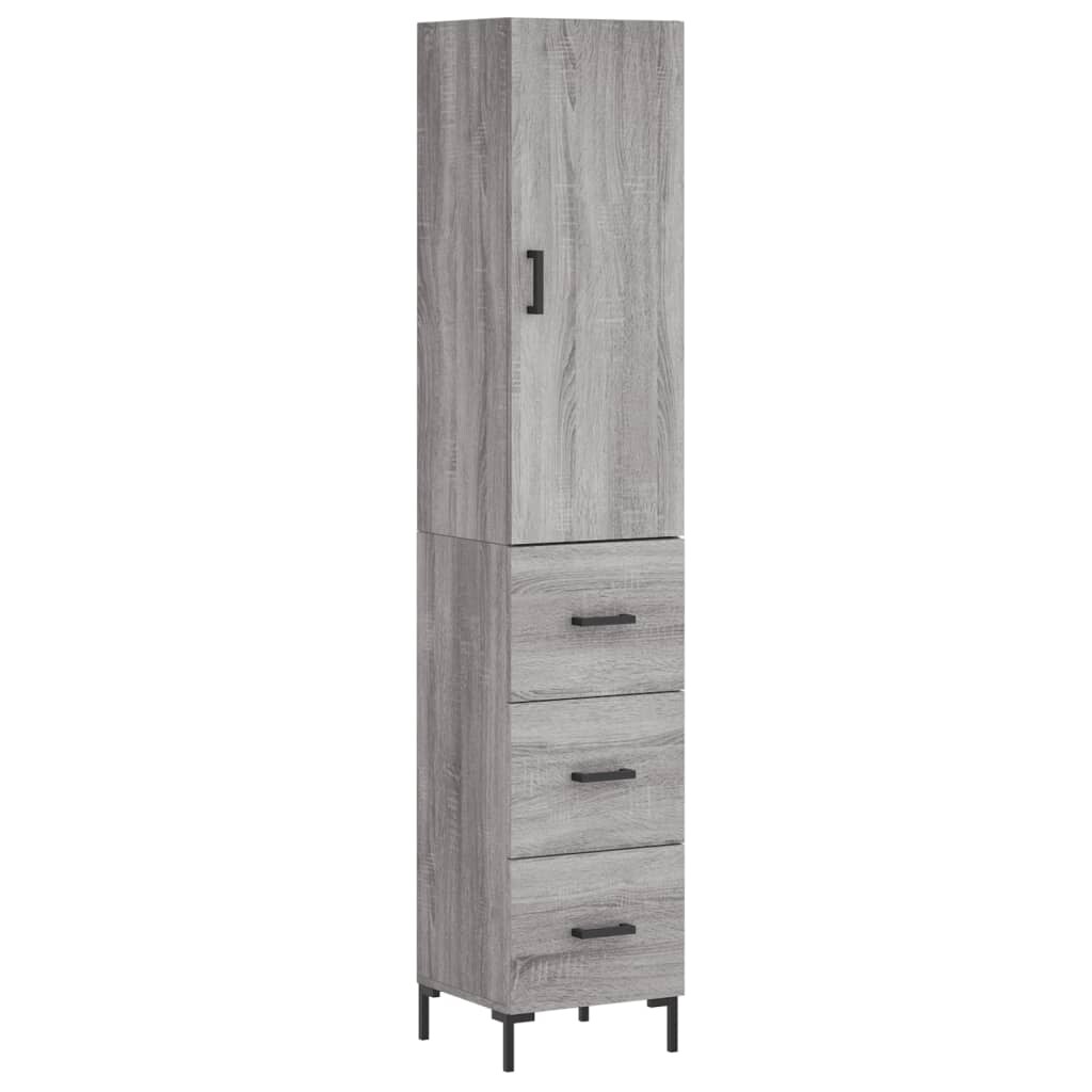 Helloshop26 - Buffet Sideboard Kommode Kleiderschrank Aufbewahrungsmöbel Organizer Küche Wohnzimmer Lounge hohe Sonoma-Eiche 34,5 x 02_0035207