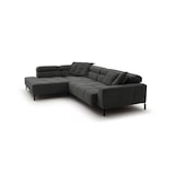 thumbnail of KAWOLA Sofa OHIO Ecksofa Feincord anthrazit mit motorischem Sitzvorzug Recamiere links