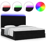 thumbnail of vidaXL Ottoman-Bett mit Matratzen & LEDs Schwarz 180x200 cm Samt