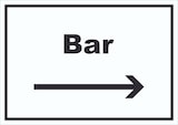 thumbnail of Bar Schild mit Text und Richtungspfeil rechts Pub Kneipe waagerecht A1 (594x841mm)