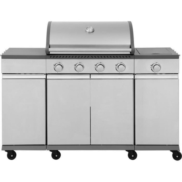 Barbecue a gaz - COOKING BOX - BRISBANE - Cuisine inox - 142 X 57 X 112 cm - Gris COOKINGBOX