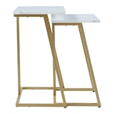 thumbnail of Helloshop26 - Conjunto de 2 mesas de centro encaixáveis em aço e aglomerado com efeito de mármore branco 03_0009704