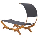 thumbnail of vidaXL Loungebed met luifel 100x200x126 cm gebogen hout antracietkleur